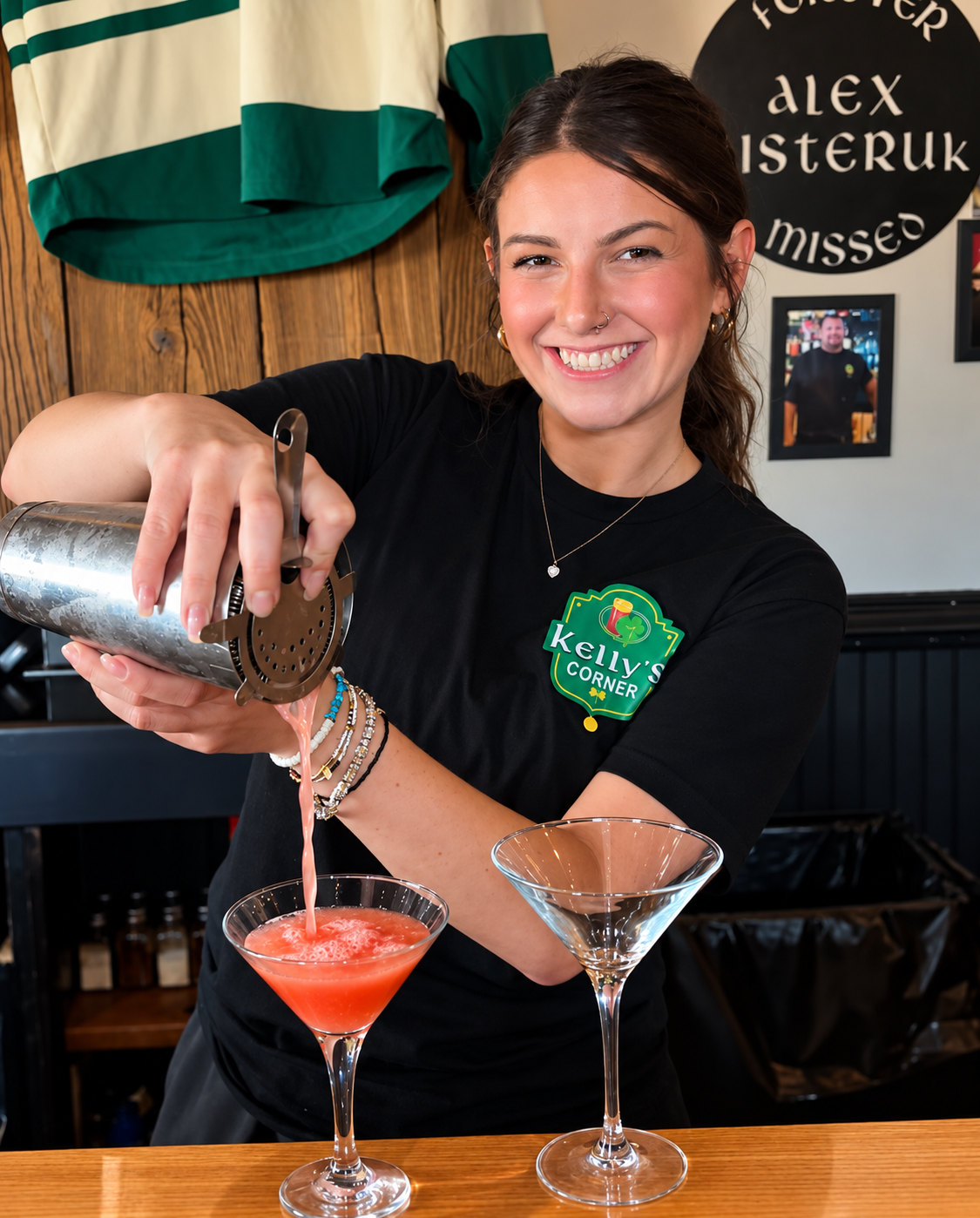 Bartender pouring a cocktail